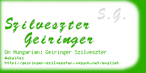 szilveszter geiringer business card